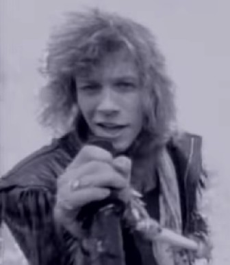 Jon Bon Jovi in the "Livin' on a Prayer" video.