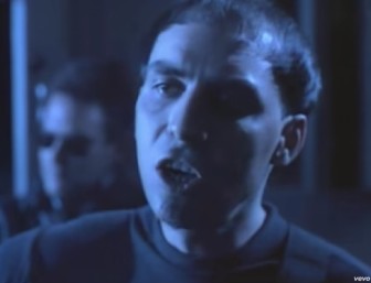 Pat DiNizio of The Smithereens in the "Blood and Roses" video.