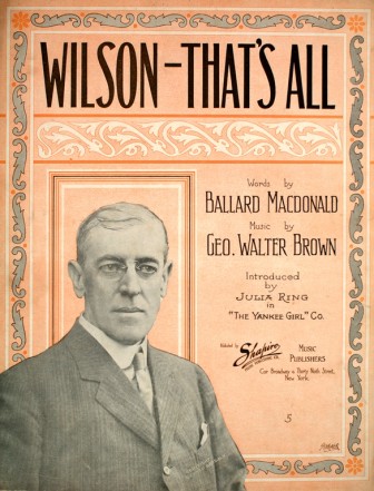 The sheet music to "Wilson, That's All."