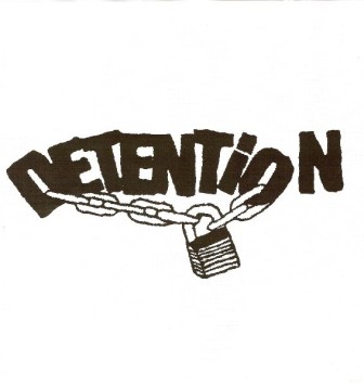 The logo for the '80s band, Detention.