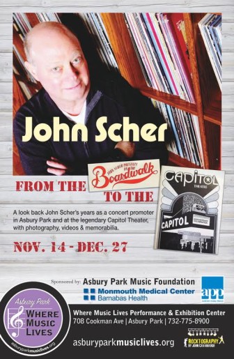 An exhibit on John Scher's work as a concert promoter in Asbury Park and Passaic will open at Where Music Lives in Asbury Park, Nov. 14.
