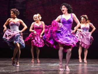 Natalie Cortez, second from right, plays Anita in "West Side Story."