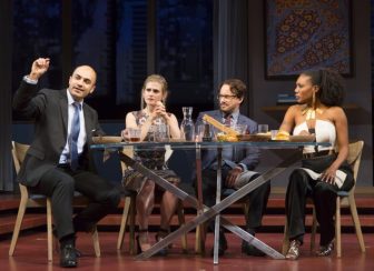 From left, Maboud Ebrahimzadeh, Caroline Kaplan, Kevin_Isola and_Austene Van co-star in "Disgraced," which is at the McCarter Theatre Center in Princeton through Oct. 30.