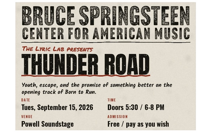 Springsteen Center's 'Lyric Lab' will offer lecture-and-discussion sessions on individual songs